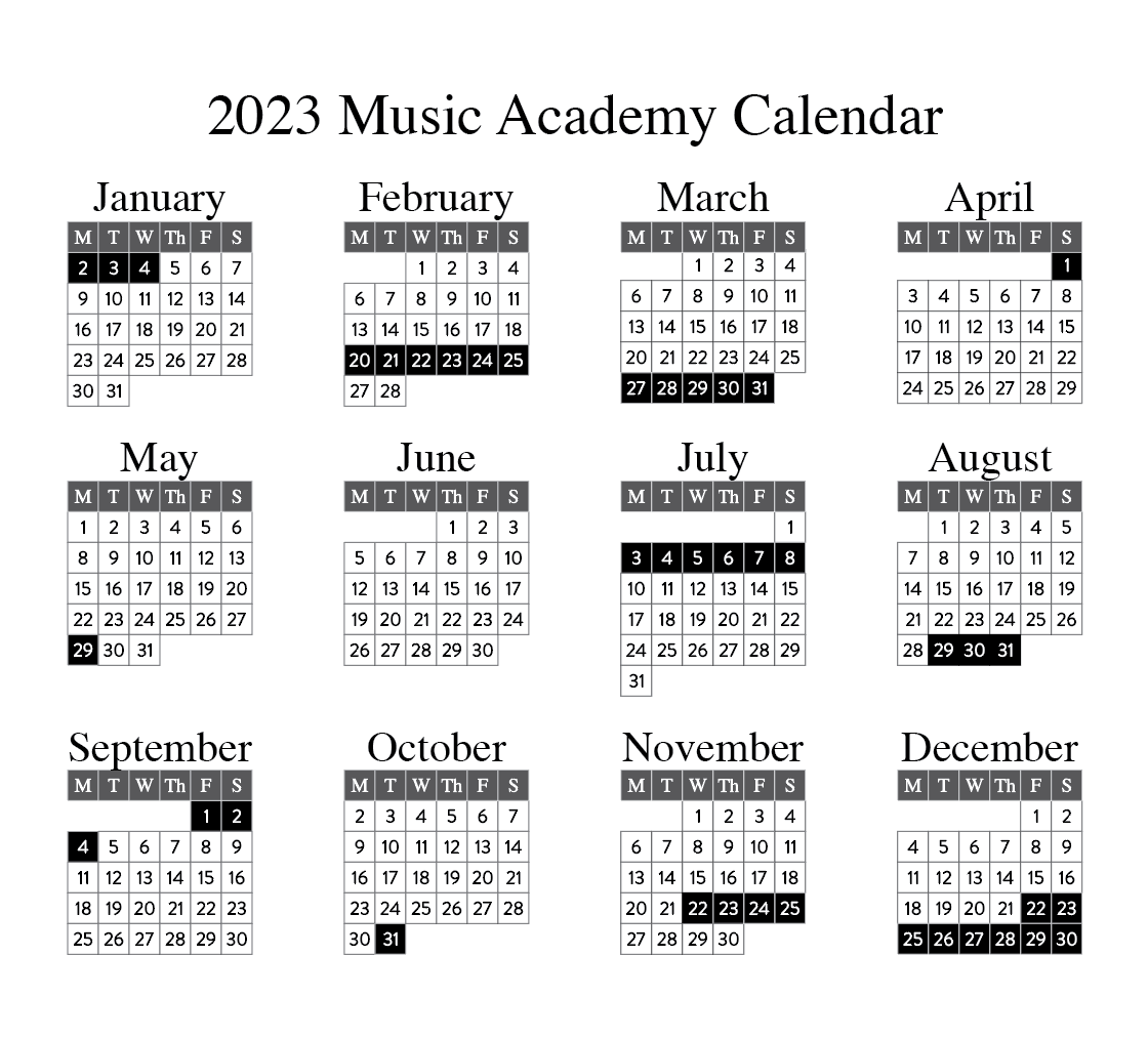 Calendar - Canton Music Academy Calendar - Canton Music Academy