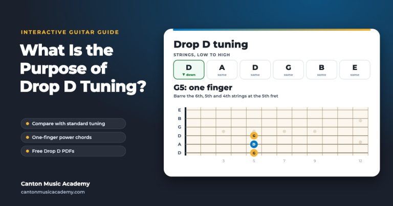 Drop D Tuning – free interactive tool