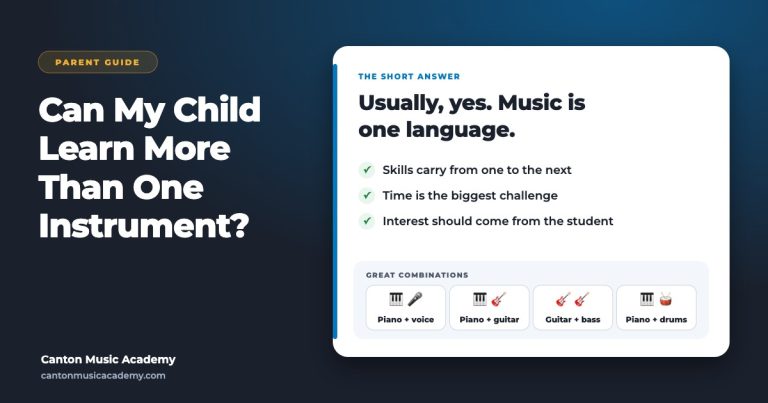 Instrument combinations that work well together for kids: piano and voice, piano and guitar, guitar and bass, piano and drums